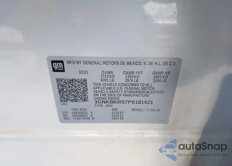 2023 Chevrolet Blazer Awd Rs z USA, uszkodzony, nr VIN 3GNKBKRS7PS181921